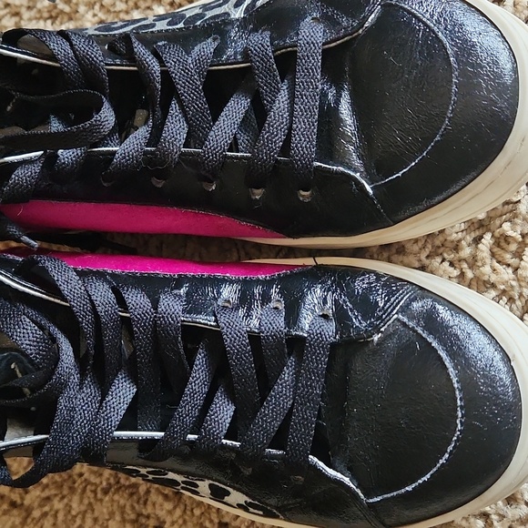 P448 Made In Italy Stylish Women's Leopard Print High-Top Sneakers With Zippers - Picture 6 of 16